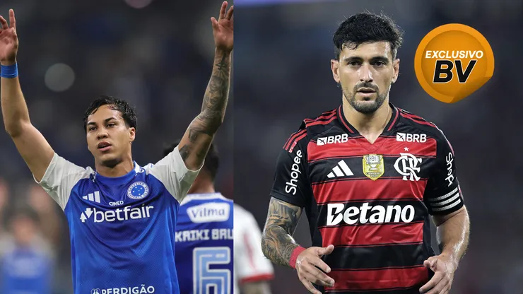 Kaio Jorge e Arrascaeta disputam a artilharia do Campeonato Brasileiro - Foto: Gilson Lobo/AGIF e Foto: Alexandre Loureiro/AGIF