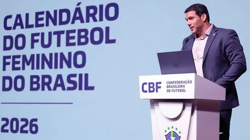 Samir Xaud em evento de divulgação do novo calendário feminino. Foto: Rafael Ribeiro/CBF