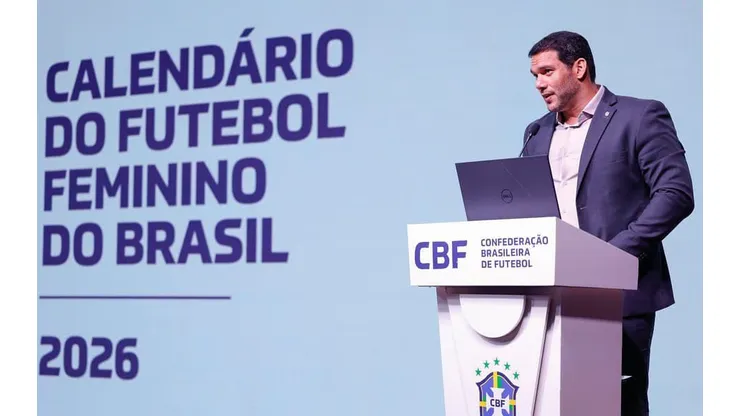 Samir Xaud em evento de divulgação do novo calendário feminino. Foto: Rafael Ribeiro/CBF