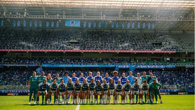 Equipe do Cruzeiro em jogo da final. Foto: Alê Torres/Staff Images Woman/CBF
