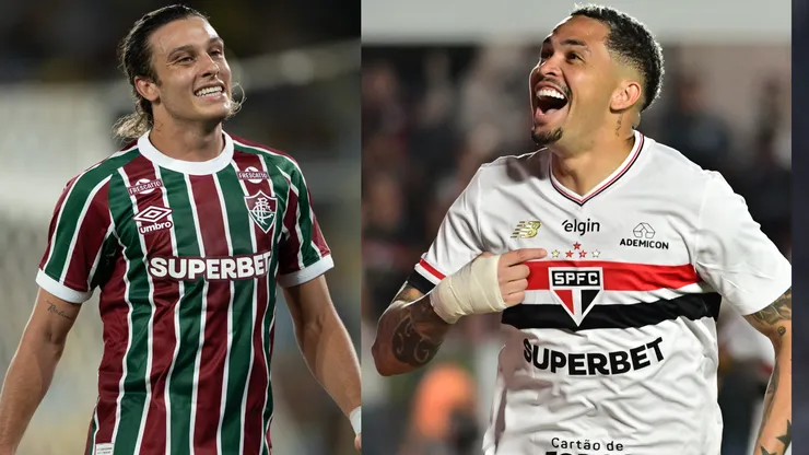 Canobbio e Luciano vão se enfrentar em Fluminense x São Paulo - Fotos: Jorge Rodrigues/AGIF e Jota Erre/AGIF