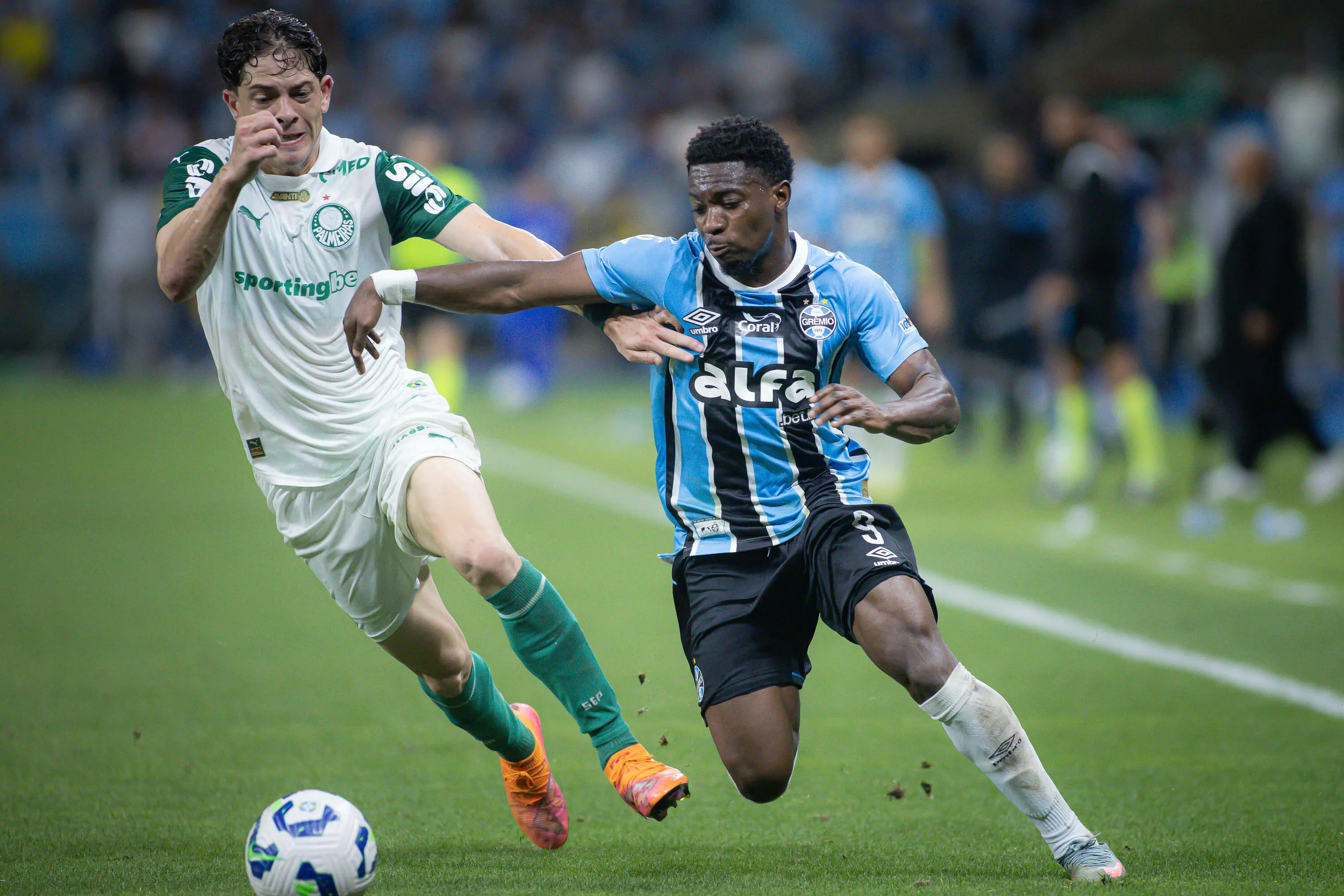 Palmeiras perde para o Grêmio vê diferença do Flamengo aumentar. Foto: Maxi Franzoi/AGIF