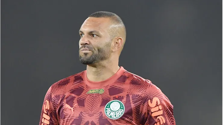 RJ - RIO DE JANEIRO - 17/08/2025 - BRASILEIRO A 2025, BOTAFOGO X PALMEIRAS - Weverton goleiro do Palmeiras durante partida contra o Botafogo no estadio Engenhao pelo campeonato Brasileiro A 2025.