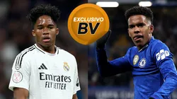 Endrick e Estêvão. Fotos: Angel Martinez/Getty Images e Justin Setterfield/Getty Images