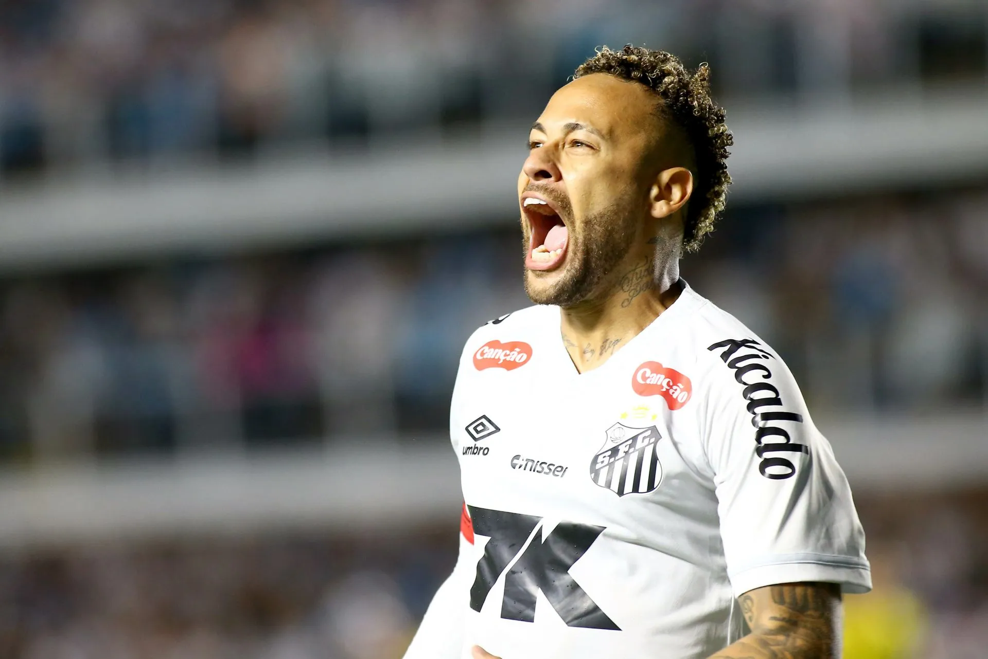 Neymar comemora seu gol diante do Mirassol. Foto: Mauricio De Souza/AGIF