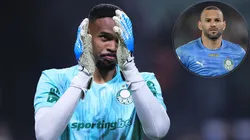 Carlos Miguel larga em vantagem em relação a Weverton para final contra o Flamengo no próximo sábado (29) - Fotos: Thiago Ribeiro e Ettore Chiereguini/AGIF