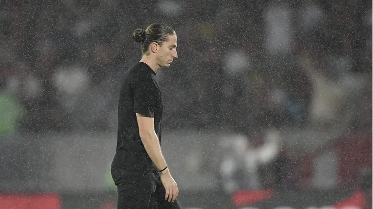 Filipe Luis tecnico do Flamengo durante partida contra o Palmeiras no estadio Maracana