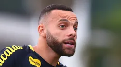 Guilherme durante treinamento no CT Rei Pelé