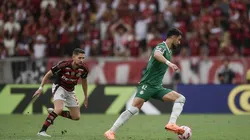 O atacante Flaco López, do Palmeiras, é flagrado em ação durante o clássico contra o Flamengo, disputado no Estádio do Maracanã | Crédito: Alamy Live News
