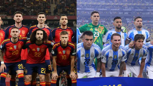 Seleção da Espanha e Argentina. Foto: Franklin Jacome/Tan Jun/Getty Images
