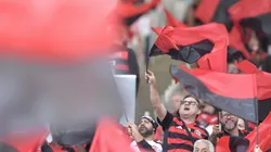 Torcida do Flamengo durante partida contra Palmeiras no estadio Maracana pelo campeonato Brasileiro A 2025. Foto: Thiago Ribeiro/AGIF