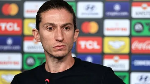 Filipe Luís se manifestou sobre a final da Libertadores em entrevista coletiva. Foto: Buda Mendes