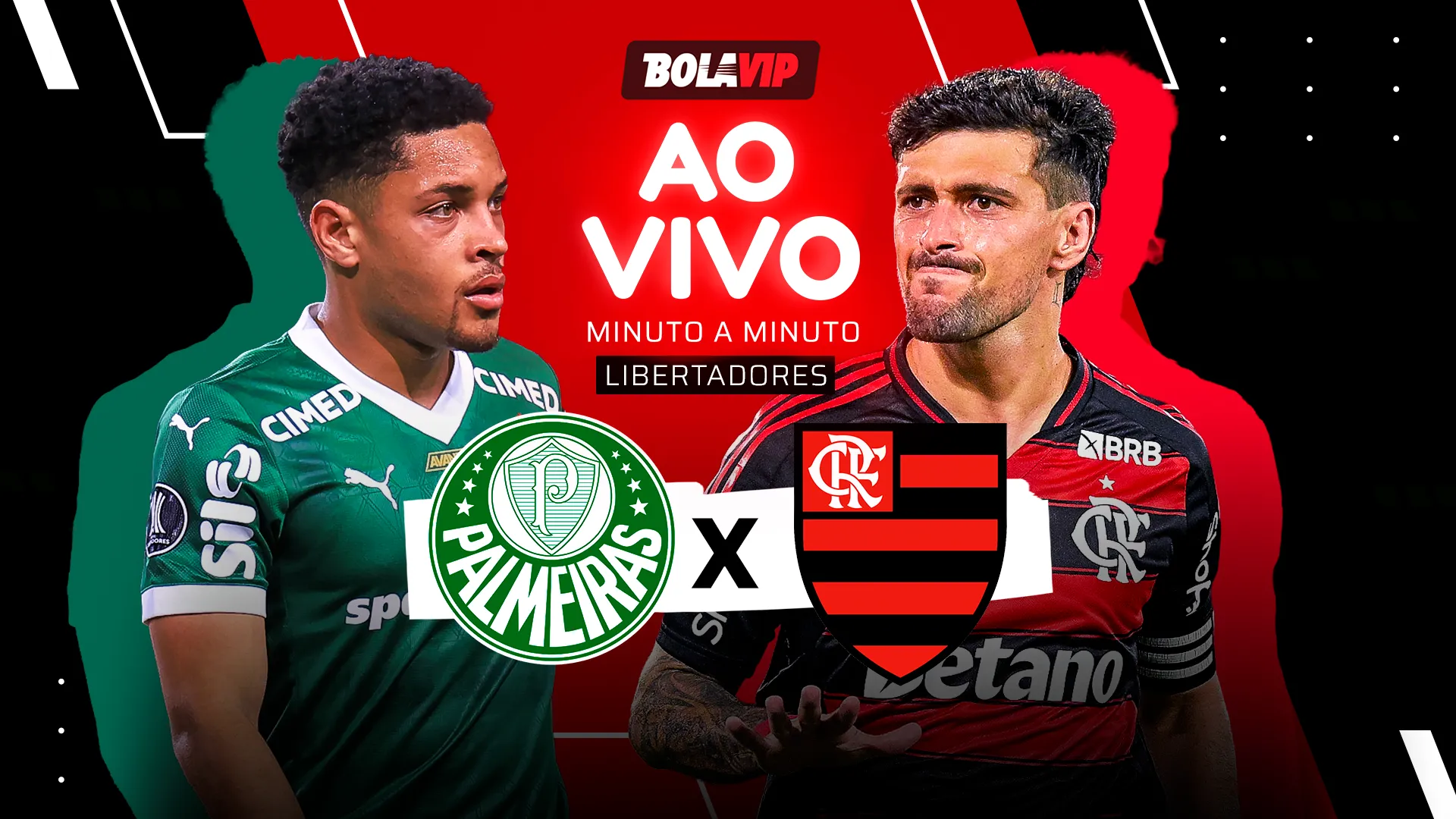 A final da Copa Libertadores entre Palmeiras x Flamengo foi transmitida ao vivo pelo Bolavip Brasil. Fotos: Marcello Zambrana/AGIF e Alexandre Loureiro/AGIF