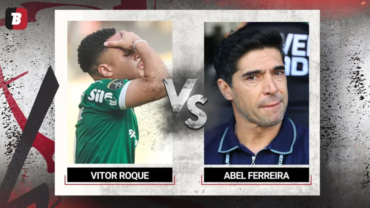 Vitor Roque e Abel no Palmeiras. Foto: Hector Vivas/Getty Images