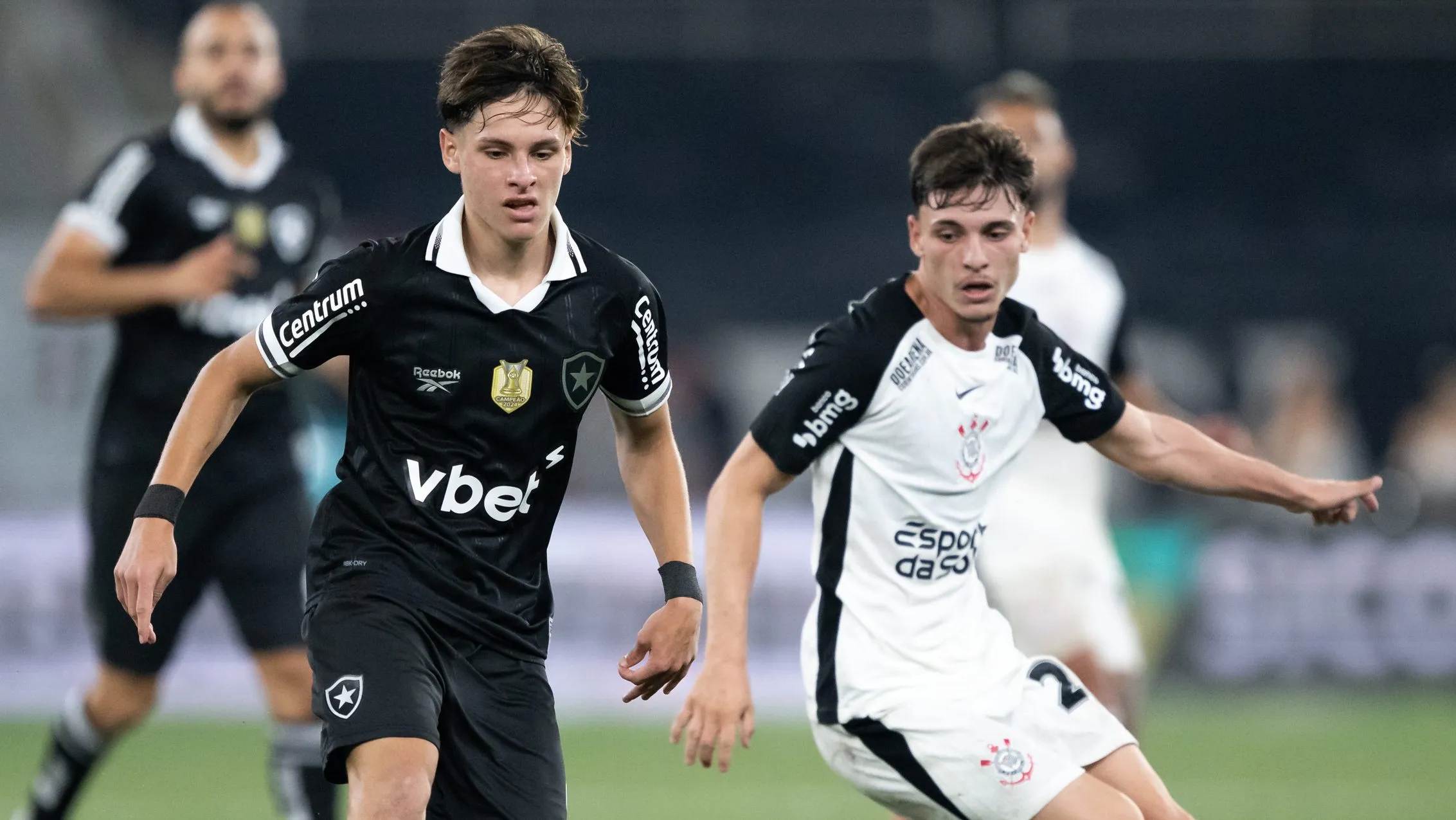 Montoro jogador do Botafogo durante partida contra o Corinthians no estadio Engenhao pelo campeonato Brasileiro A 2025. Foto: Jorge Rodrigues/AGIF