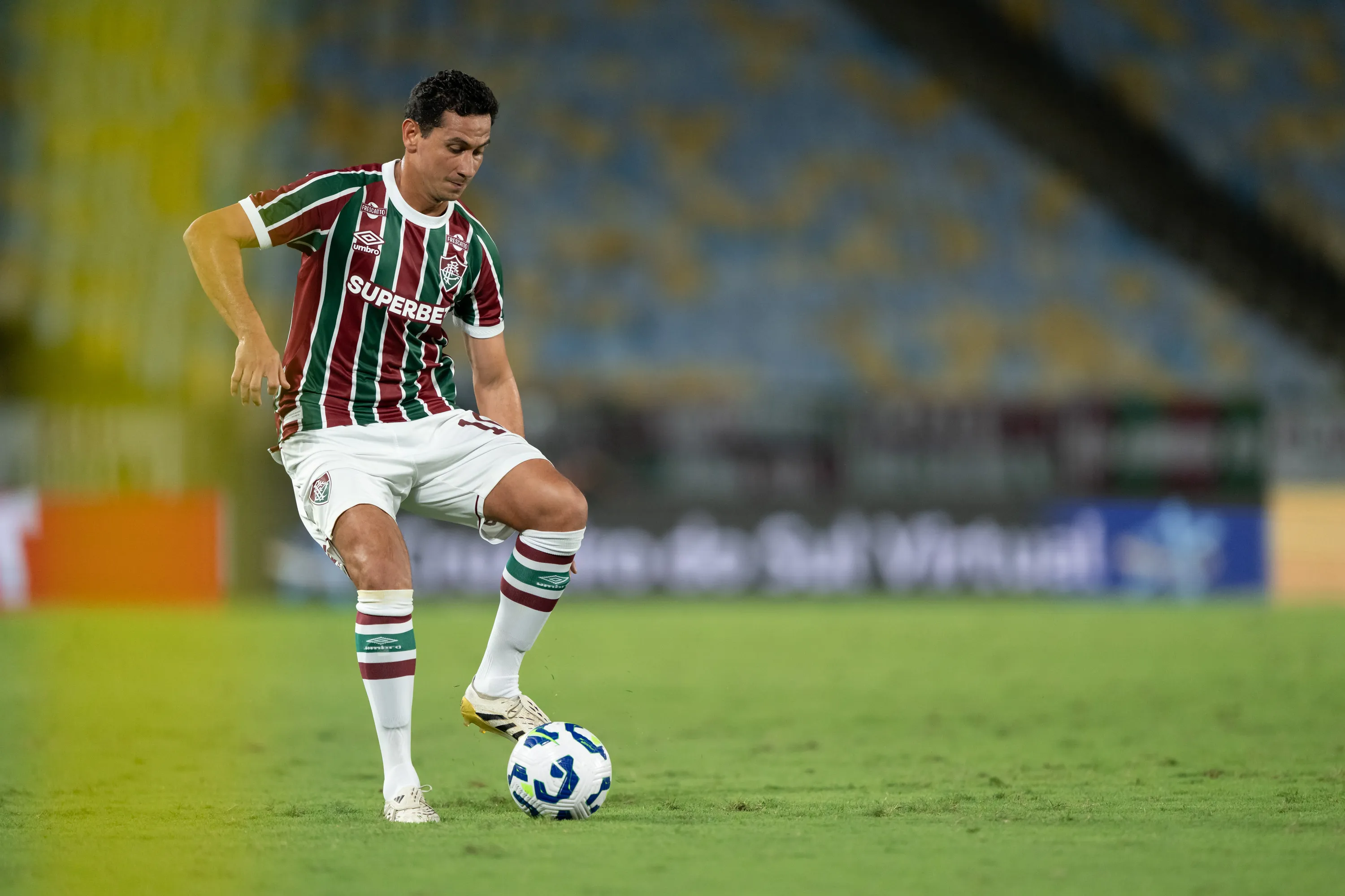 Paulo Henrique Ganso jogador do Fluminense durante partida contra o Sao Paulo no estadio Maracana pelo campeonato Brasileiro A 2025. Foto: Jorge Rodrigues/AGIF