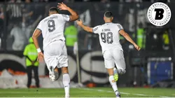 Arthur Cabral jogador do Botafogo comemora seu gol com Chris Ramos. Foto: Thiago Ribeiro/AGIF