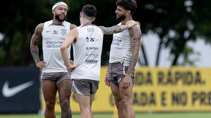 Memphis, Yuri Alberto e Garro - Foto: Agência Corinthians/Rodrigo Coca