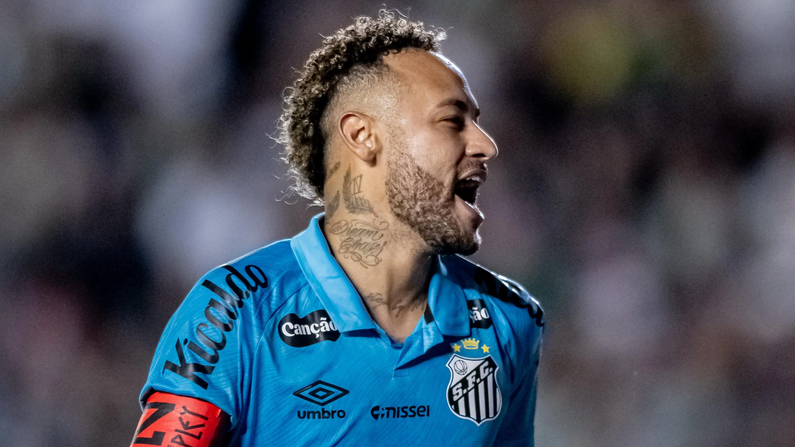Neymar em campo pelo Santos contra o Juventude. Foto: Léo piva/ Santos FC