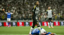 Dudu, jogador do Atlético-MG, durante partida contra o Cruzeiro no estadio Arena MRV pelo campeonato Brasileiro A 2025. Foto: Fernando Moreno/AGIF