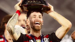 Léo Pereira comemorando título do Brasileirão. Foto: Adriano Fontes/Flamengo