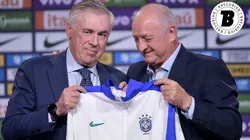 Felipão e Carlo Ancelotti em apresentação pela Seleção Brasileira. Foto: Thiago Ribeiro/AGIF