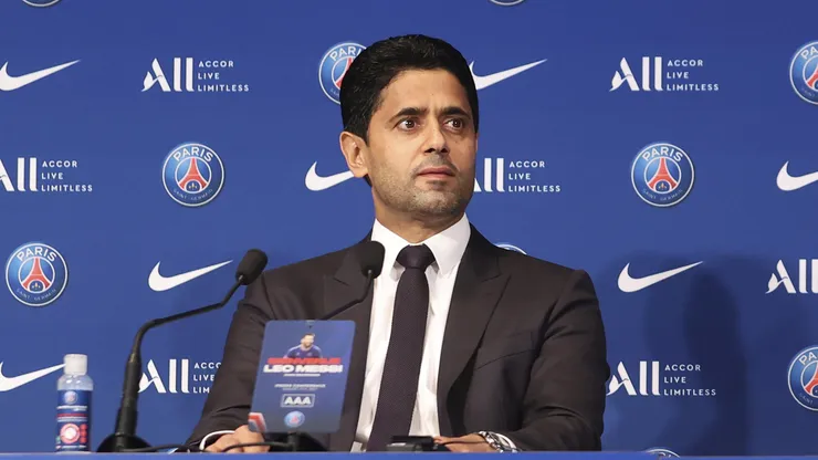 Nasser Al-Khelaïfi, dono do PSG - Foto: Sebastien Muylaert/Getty Images