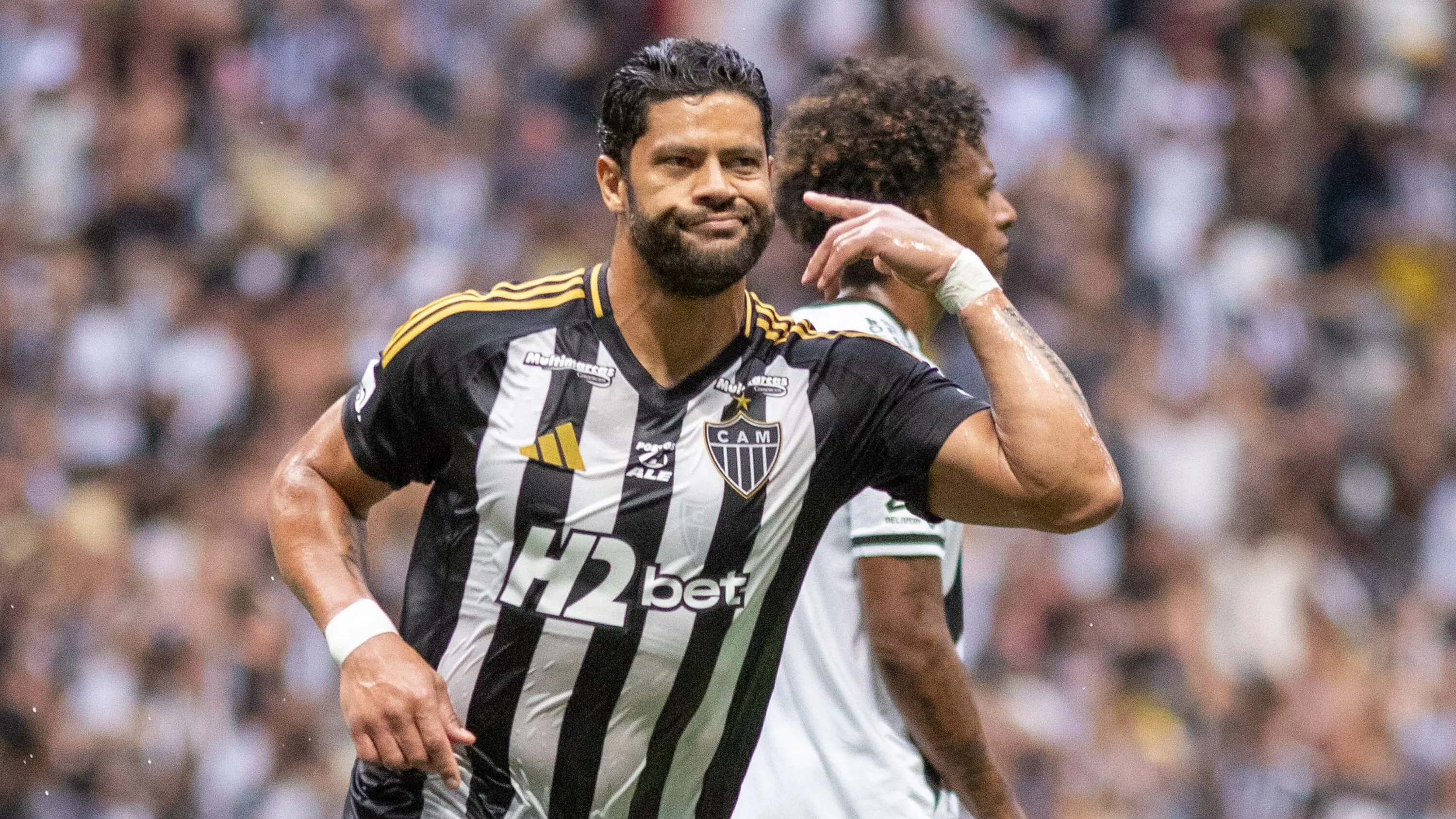 MG – BELO HORIZONTE – 07/12/2025 – BRASILEIRO A 2025, ATLETICO-MG X VASCO – Hulk jogador do Atletico-MG comemora seu gol durante partida contra o Vasco no estadio Arena MRV pelo campeonato Brasileiro A 2025. Foto: Fernando Moreno/AGIF