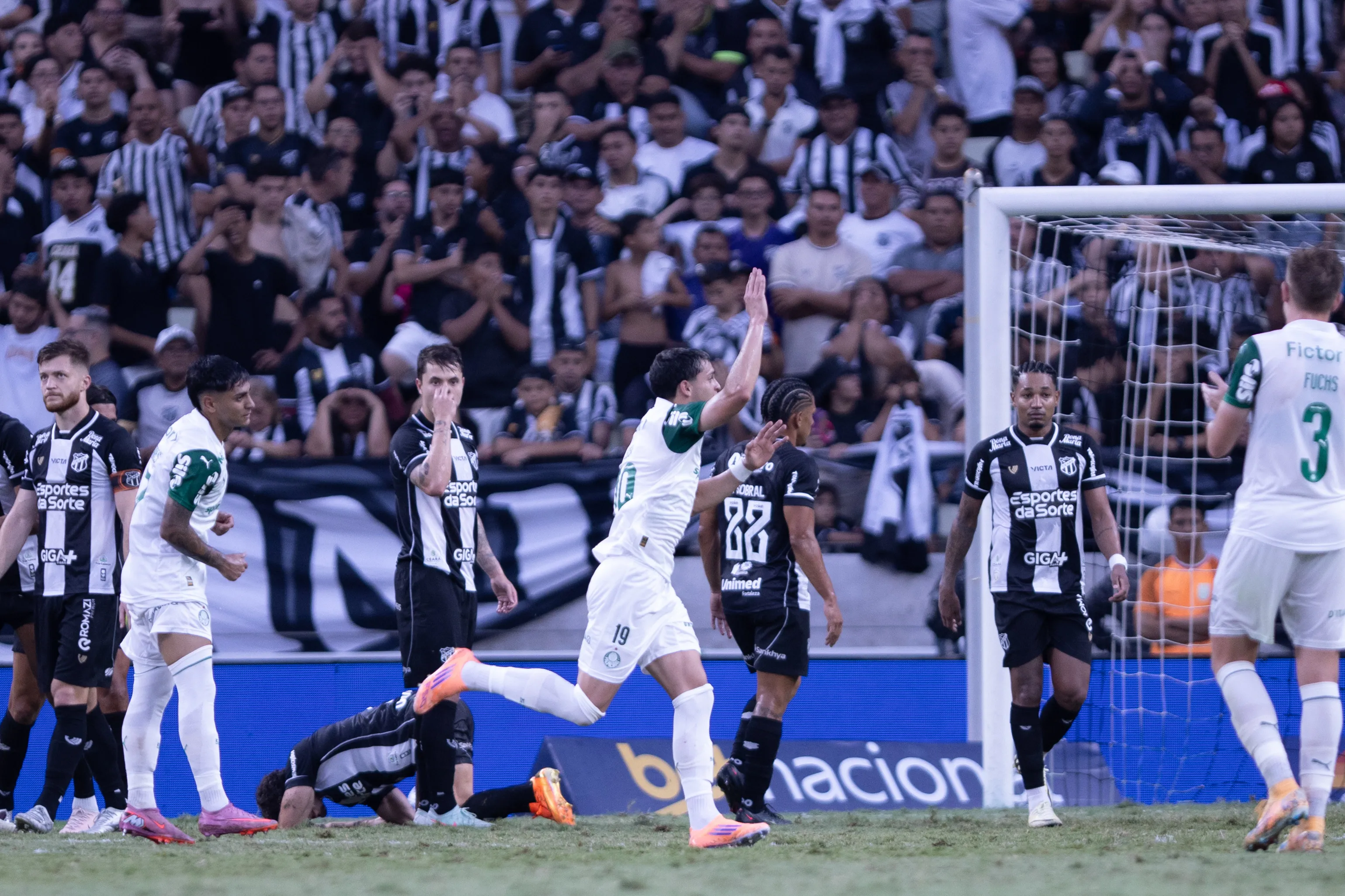 Palmeiras vence e rebaixa o Ceará no Castelão. Foto: Baggio Rodrigues/AGIF