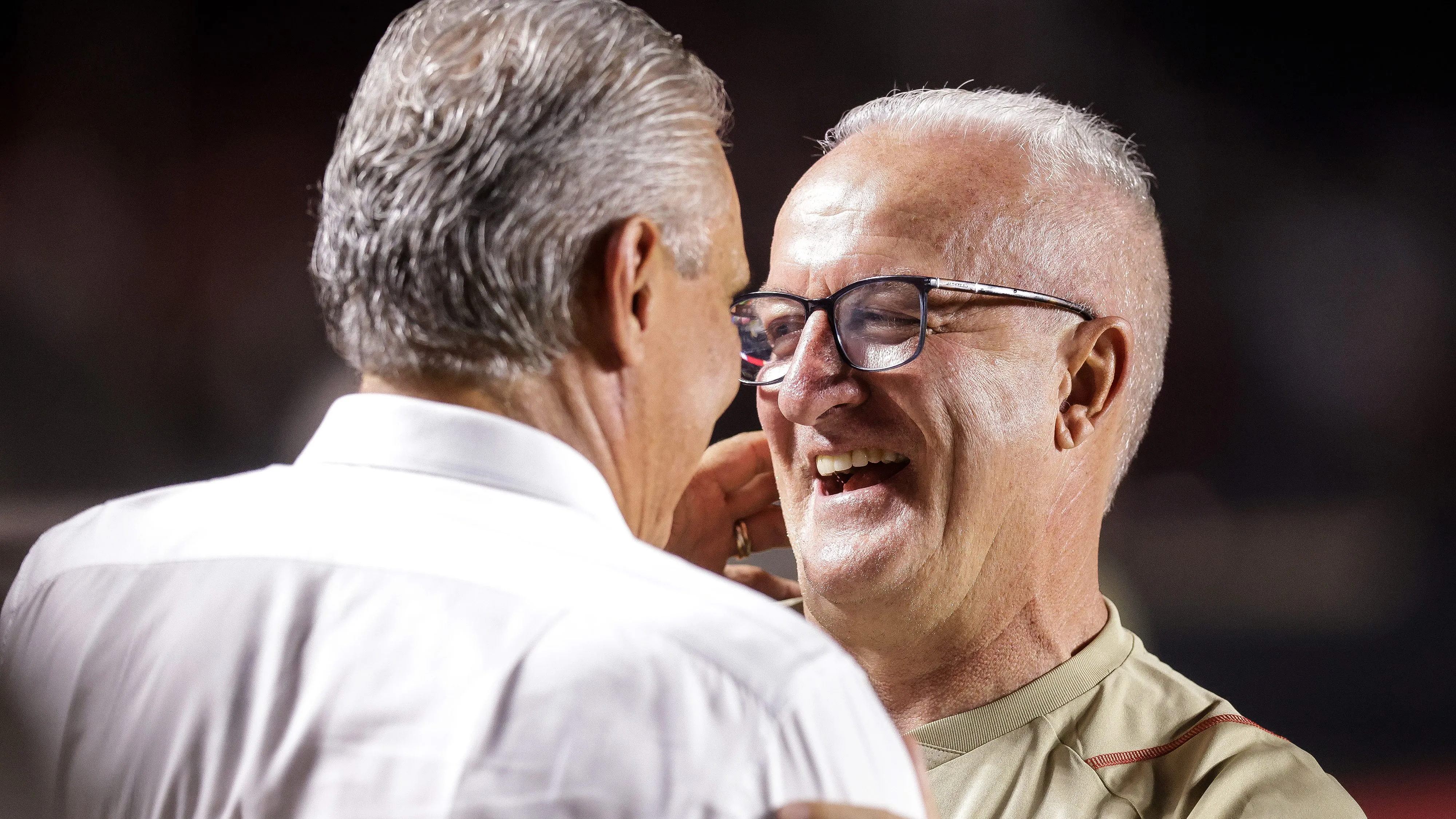 Tite e Dorival Jr. em 2023. (Photo by Alexandre Schneider/Getty Images)