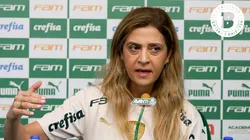 Leila Pereira presidente do Palmeiras durante coletiva de imprensa