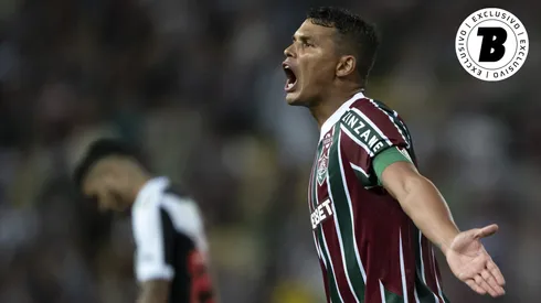 Thiago Silva comemorando pelo Fluminense contra o Vasco - Foto: Jorge Rodrigues/AGIF