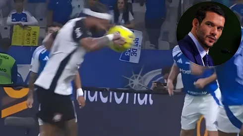 Gol de Memphis contra o Cruzeiro causou dúvida sobre toque de mão na origem - Foto: Reprodução/SporTV e Buda Mendes/Getty Images