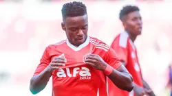 Carbonero jogador do Internacional comemora seu gol durante partida contra o Bragantino no estadio Beira-Rio pelo campeonato Brasileiro A 2025. Foto: Luiz Erbes/AGIF