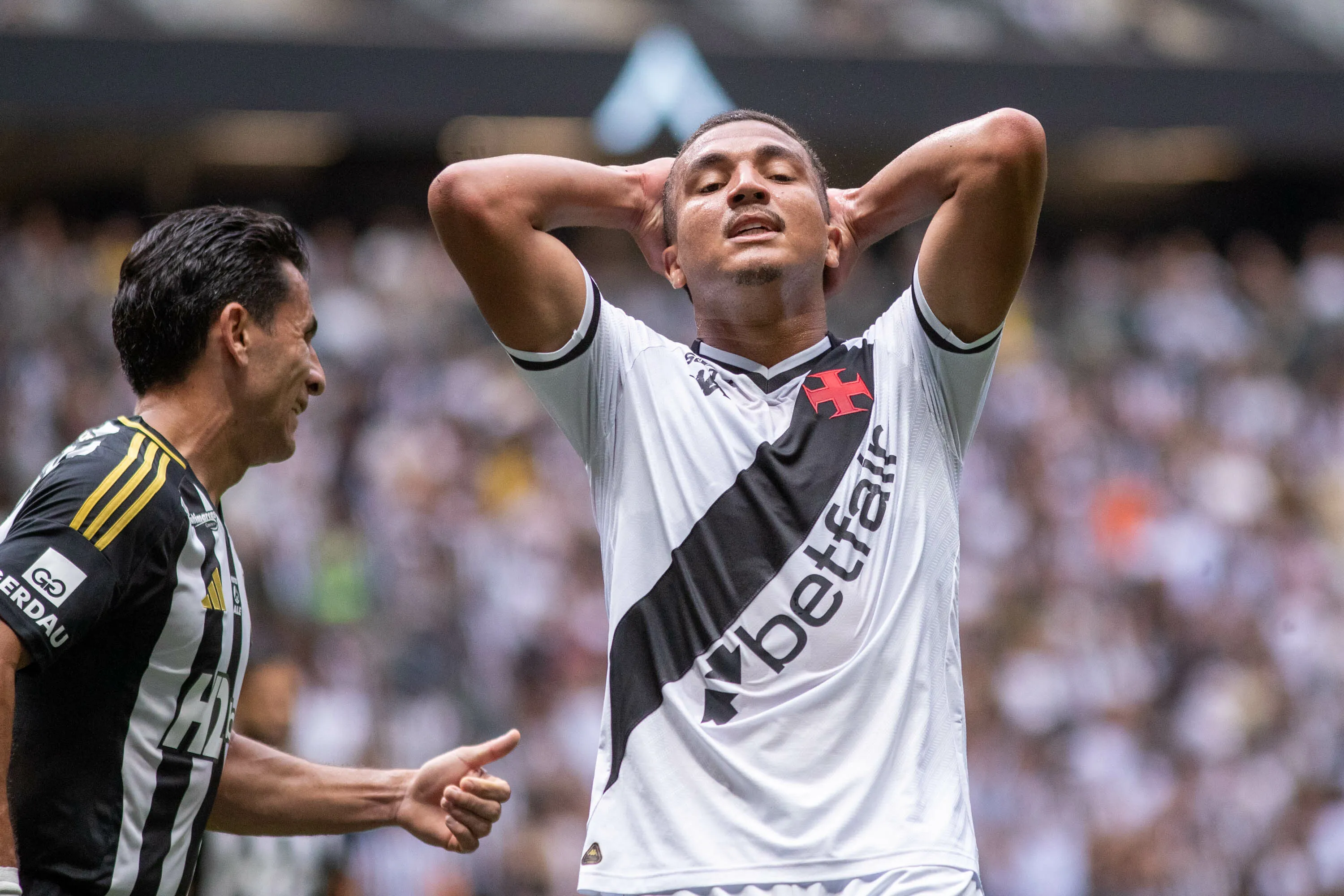 Vasco foi goleado pelo Atlético-MG na última rodada do Brasileirão. Foto: Fernando Moreno/AGIF