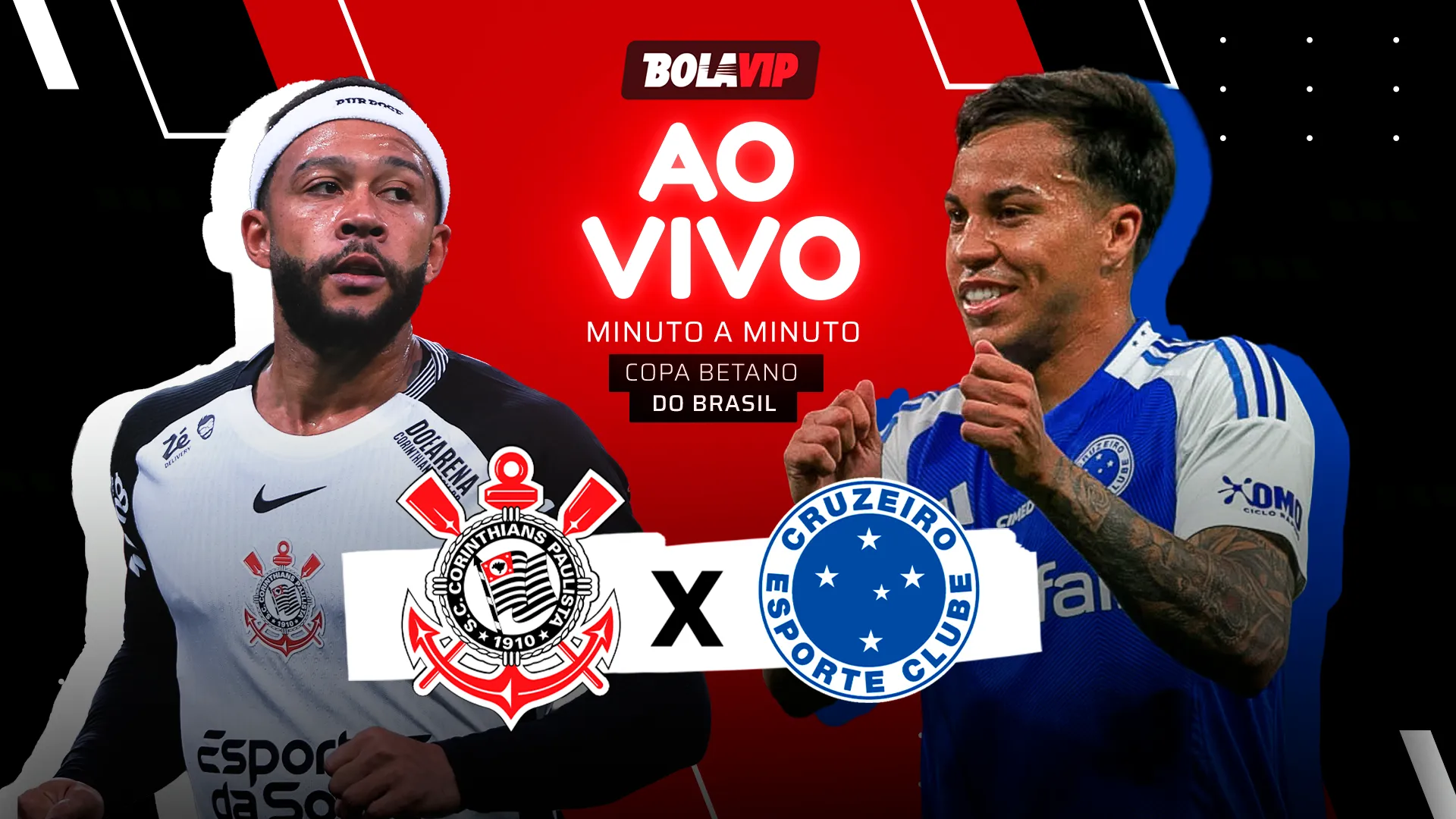 Corinthians x Cruzeiro foi transmitido ao vivo pelo Bolavip Brasil. Fotos: Ettore Chiereguini e Fernando Moreno – AGIF