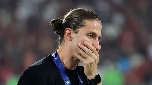 Filipe Luís, técnico do Flamengo em partida pelo Intercontinental (Foto: Buda Mendes/Getty Images)