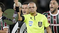 Wilton Pereira Sampaio tomou decisão polêmica em Fluminense X Vasco. Fotos: Alexandre Loureiro/AGIF e Reprodução/Sportv