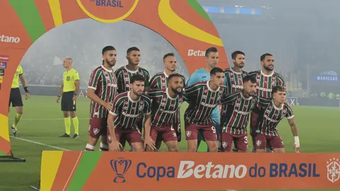 Jogadores do Fluminense antes da semifinal da Copa do Brasil – Foto: Thiago Ribeiro/AGIF