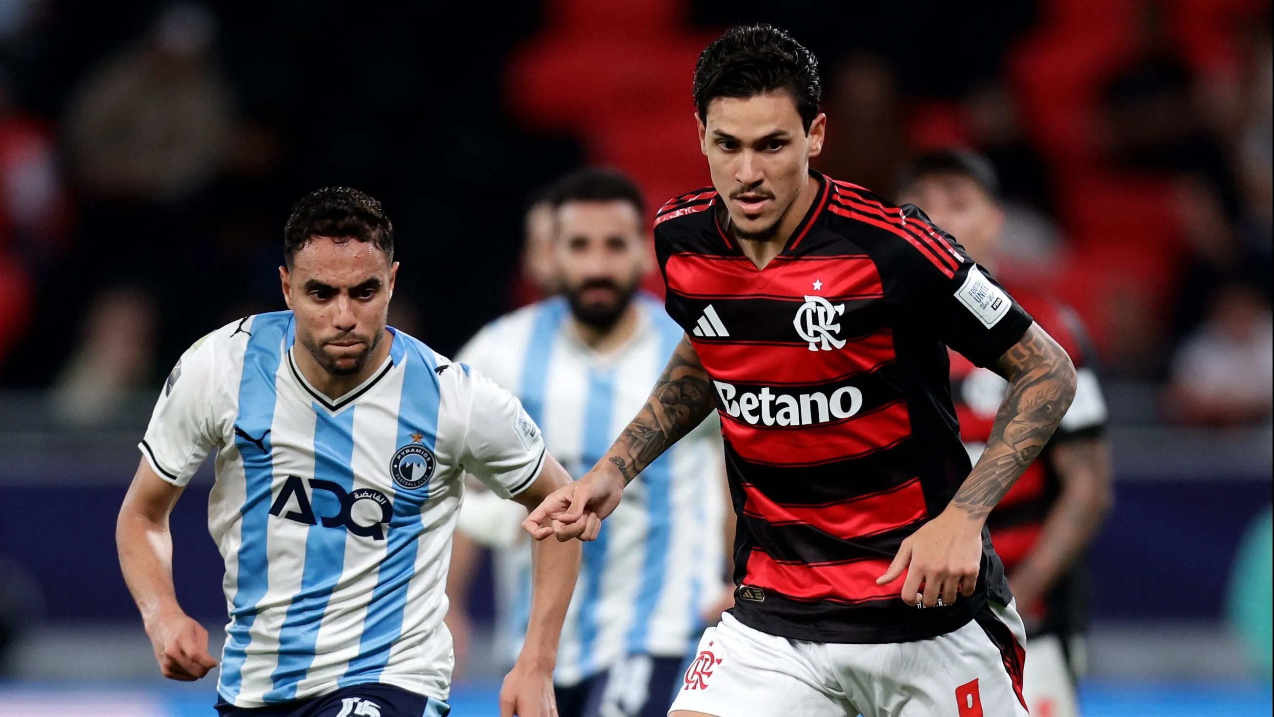 Pedro em partida contra o Pyramids, Qatar. (Photo by Getty Images/Getty Images)