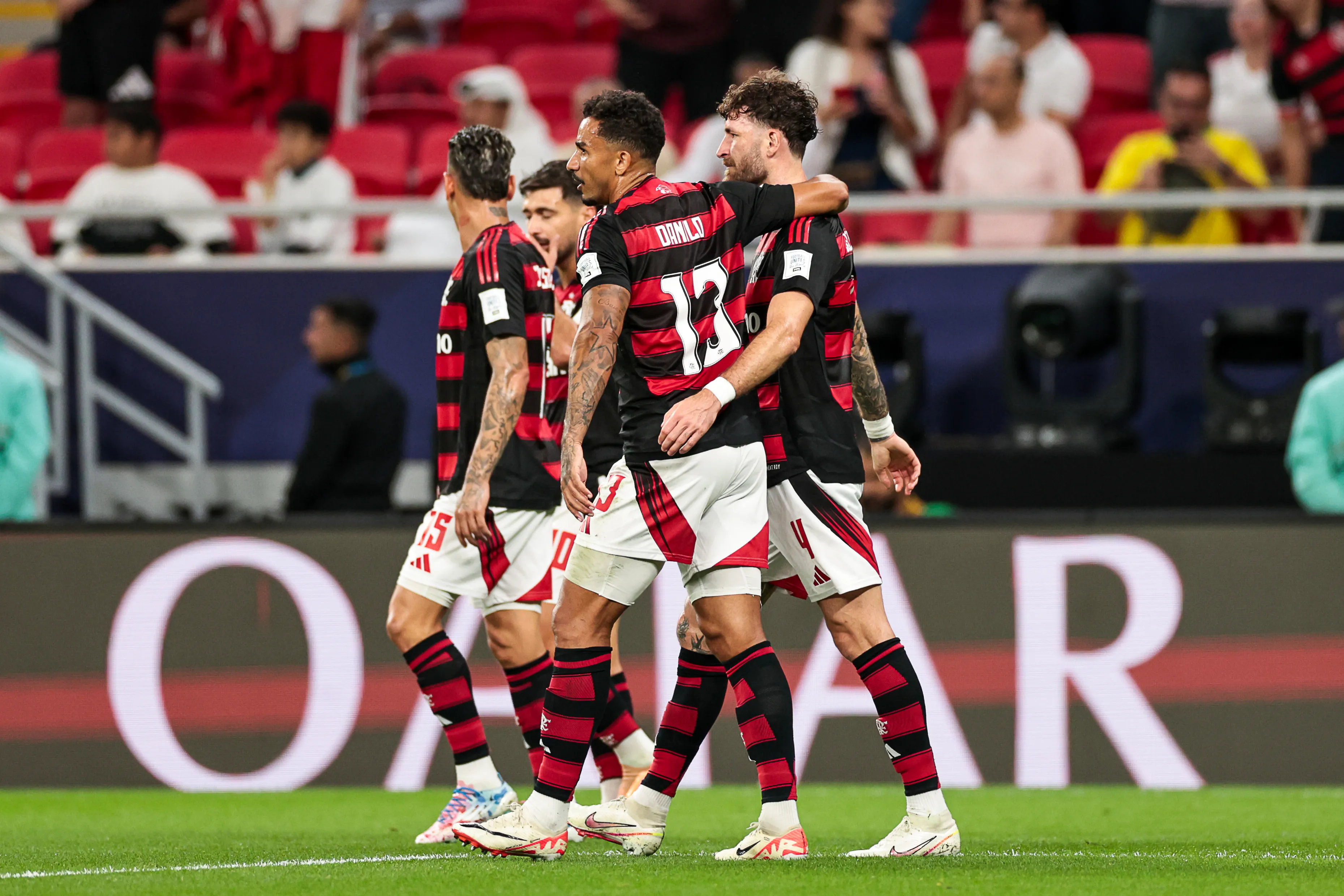 Flamengo comemora gol na Copa Intercontinental. Foto: Gilvan de Souza/Flamengo