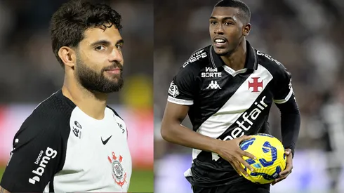Yuri Alberto e Rayan vão se enfrentar em Corinthians x Vasco - Fotos: Joisel Amaral/AGIF e Alexandre Loureiro/AGIF