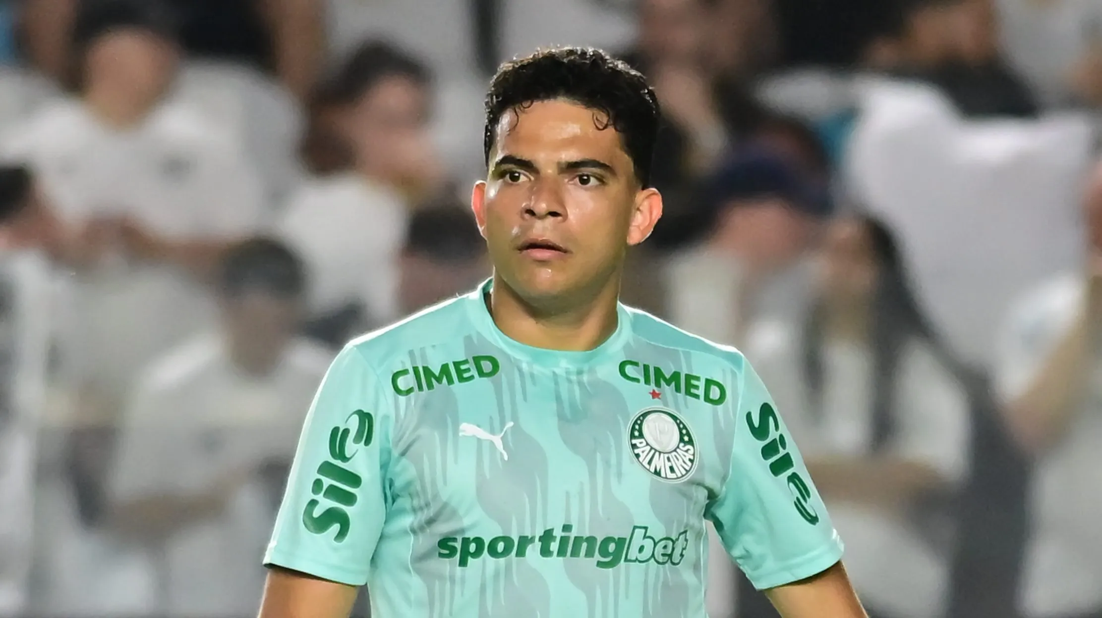 Bruno Rodrigues em aquecimento pelo Palmeiras. Foto: Jota Erre/AGIF