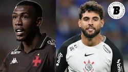 Rayan e Yuri Alberto vão se enfrentar em Corinthians x Vasco - Fotos: Jorge Rodrigues/AGIF e Gilson Lobo/AGIF