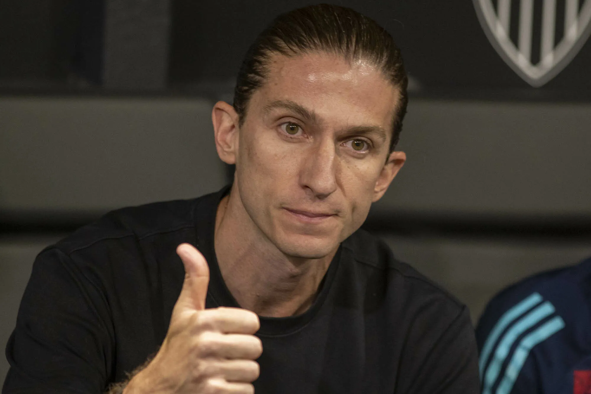Felipe Luis tecnico do Flamengo durante partida contra o Atletico-MG no estadio Arena MRV pelo campeonato Brasileiro A 2025. Foto: Fernando Moreno/AGIF