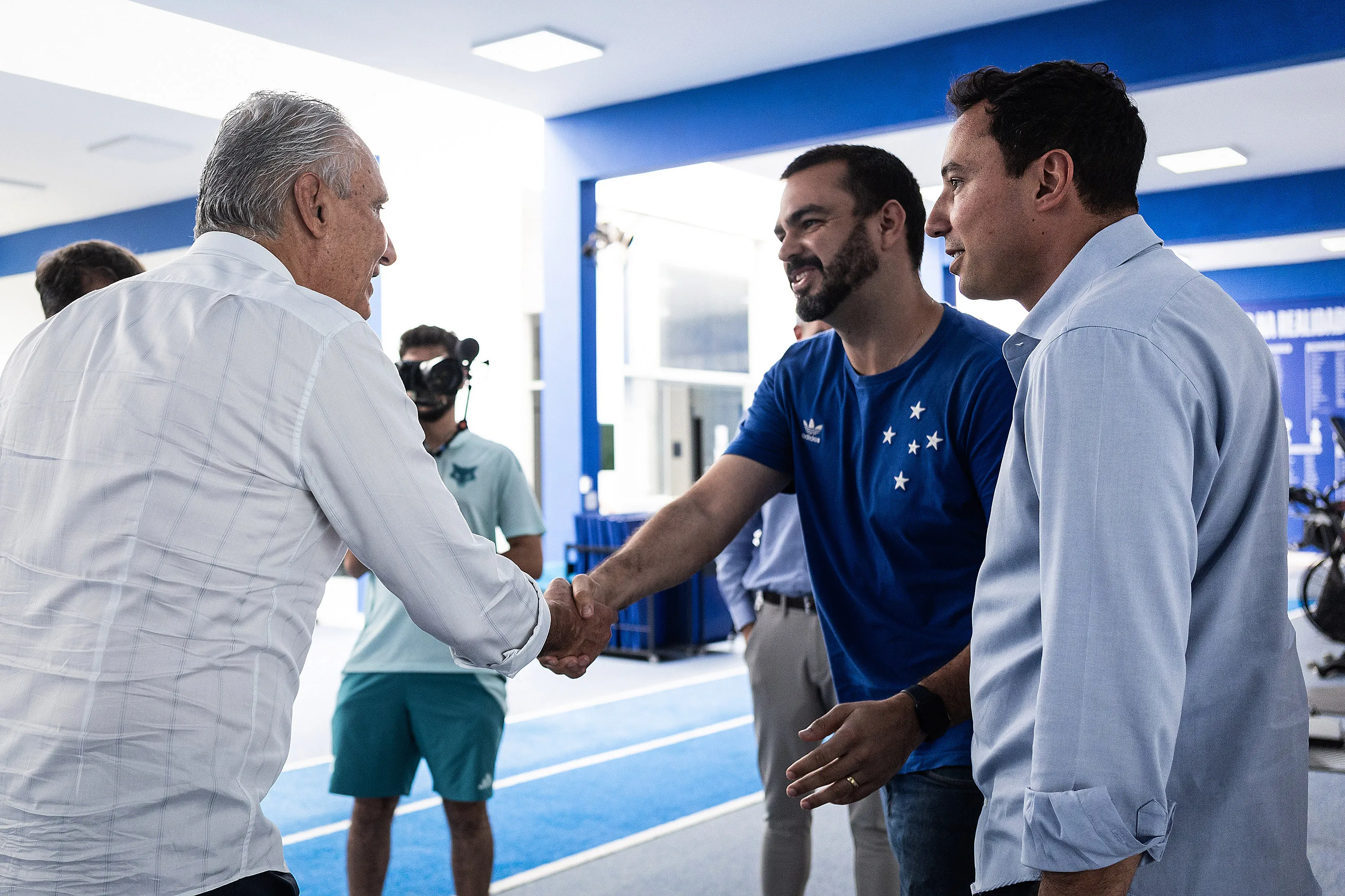 Tite durante visita ao CT. Foto: Gustavo Aleixo/Cruzeiro