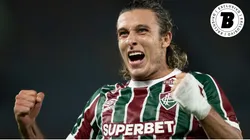 Canobbio jogador do Fluminense comemora seu gol durante partida contra o São Paulo. Foto: Jorge Rodrigues/AGIF
