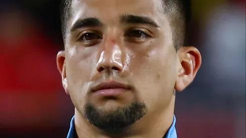 Kike Olivera em ação pela Celeste Olímpica. Foto: Marcelo Hernandez/Getty Images