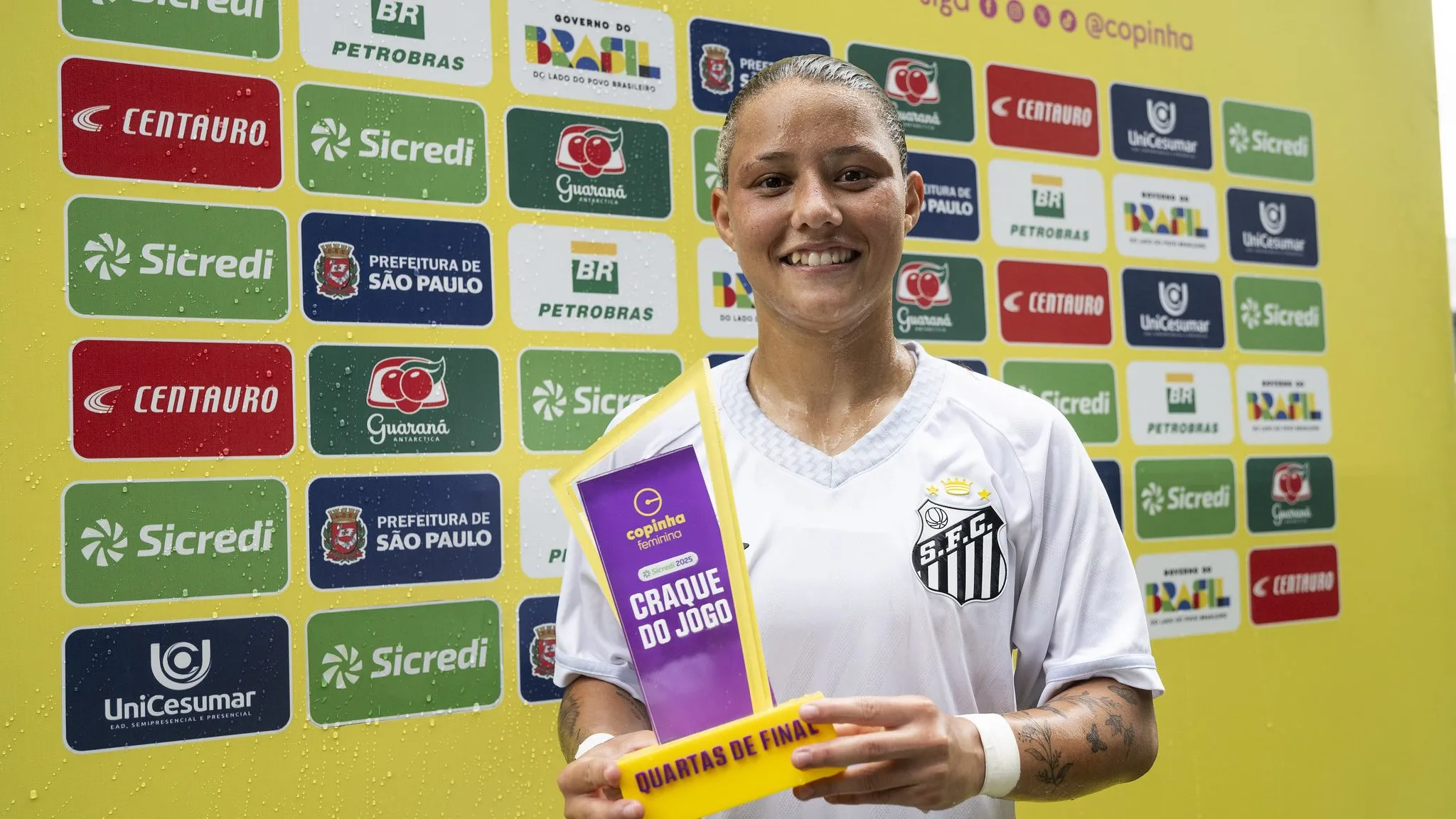 Evelin Bonifacio, jogadora do Santos, na Copinha Feminina