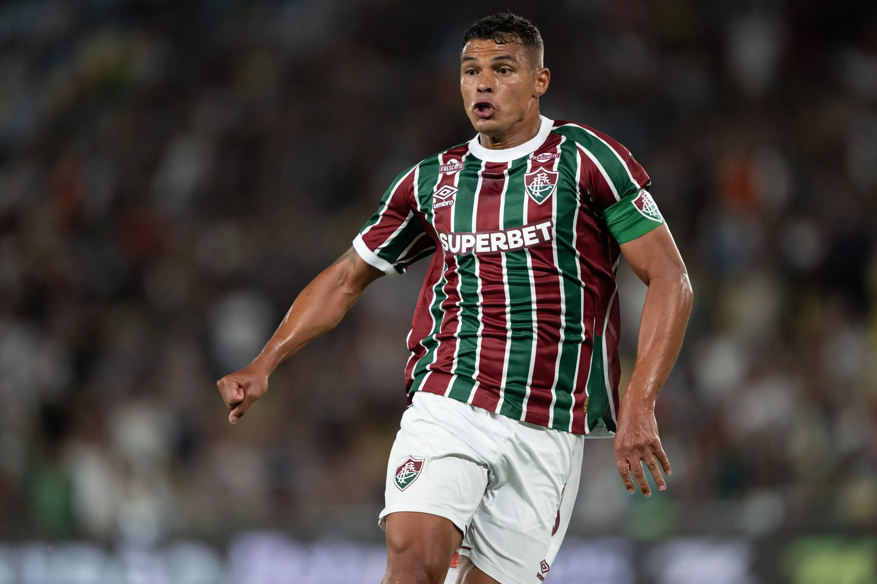 Thiago Silva durante partida pelo Fluminense. Foto: Jorge Rodrigues/AGIF